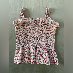 J Crew Smocked ruffle top in Liberty® Ros floral Small